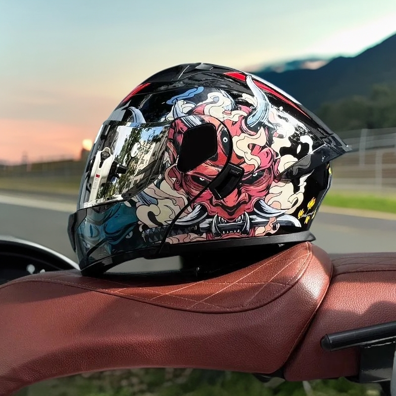 ORZ摩托车头盔揭面盔男女蓝牙半全盔个性四季机车大尾翼新3C认证A