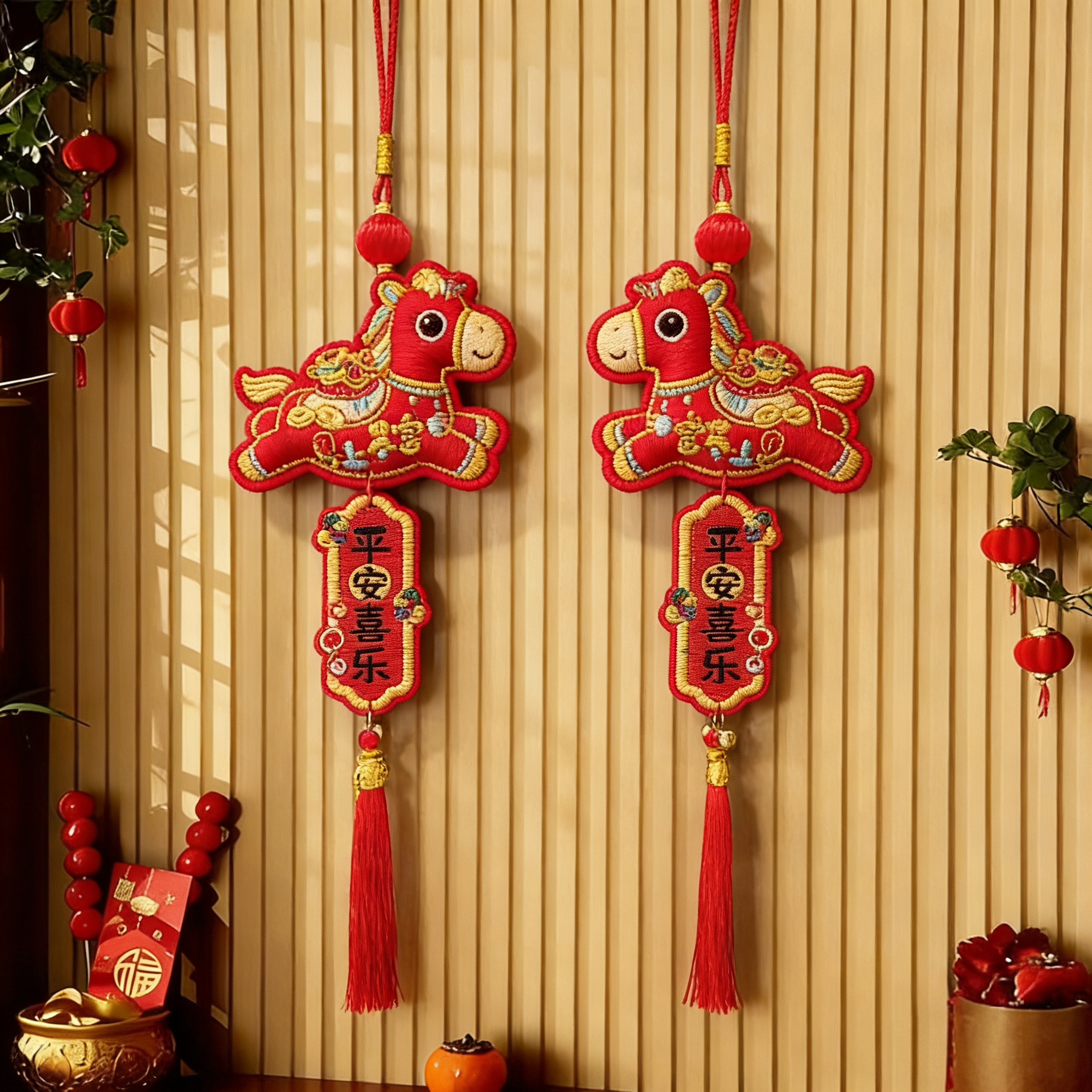 2026马年新年装饰场景布置室内挂件春节装饰用品客厅生肖门挂