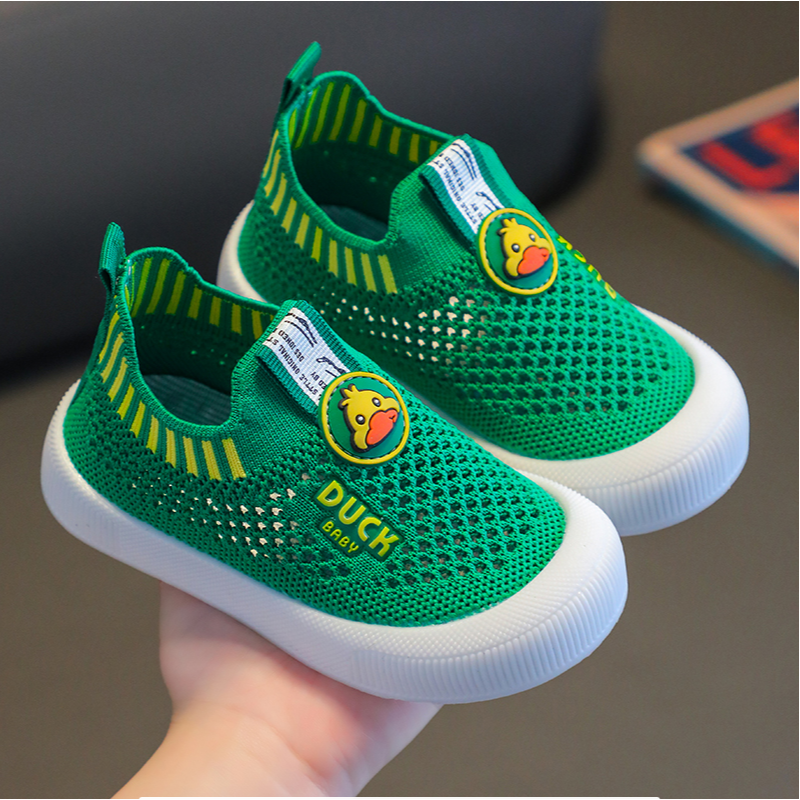 小黄鸭儿童网鞋春夏透气防滑飞织鞋软底男女童宝宝鞋一脚蹬休闲鞋