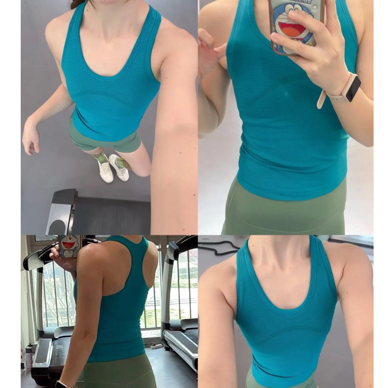 运动内衣女宽肩带一体杯透气速干健身文胸高弹裸感跑步瑜伽背心