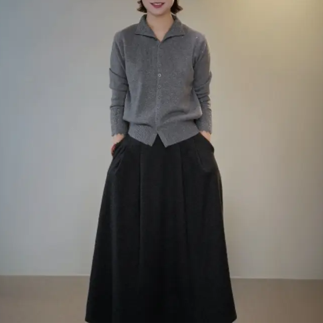 【探长甄选】新款镂空设计保暖舒适开衫羊毛毛衣开衫外套女ZM1951N