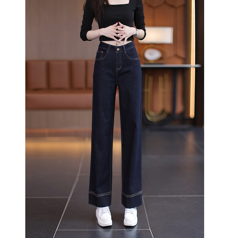 流行后妈裤阔腿牛仔裤2025秋季新款高端复古小个子休闲窄版直筒裤