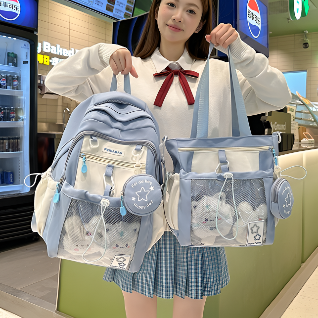 高颜值ins简约可爱书包女小学生初中生大容量双肩包男高中生背包