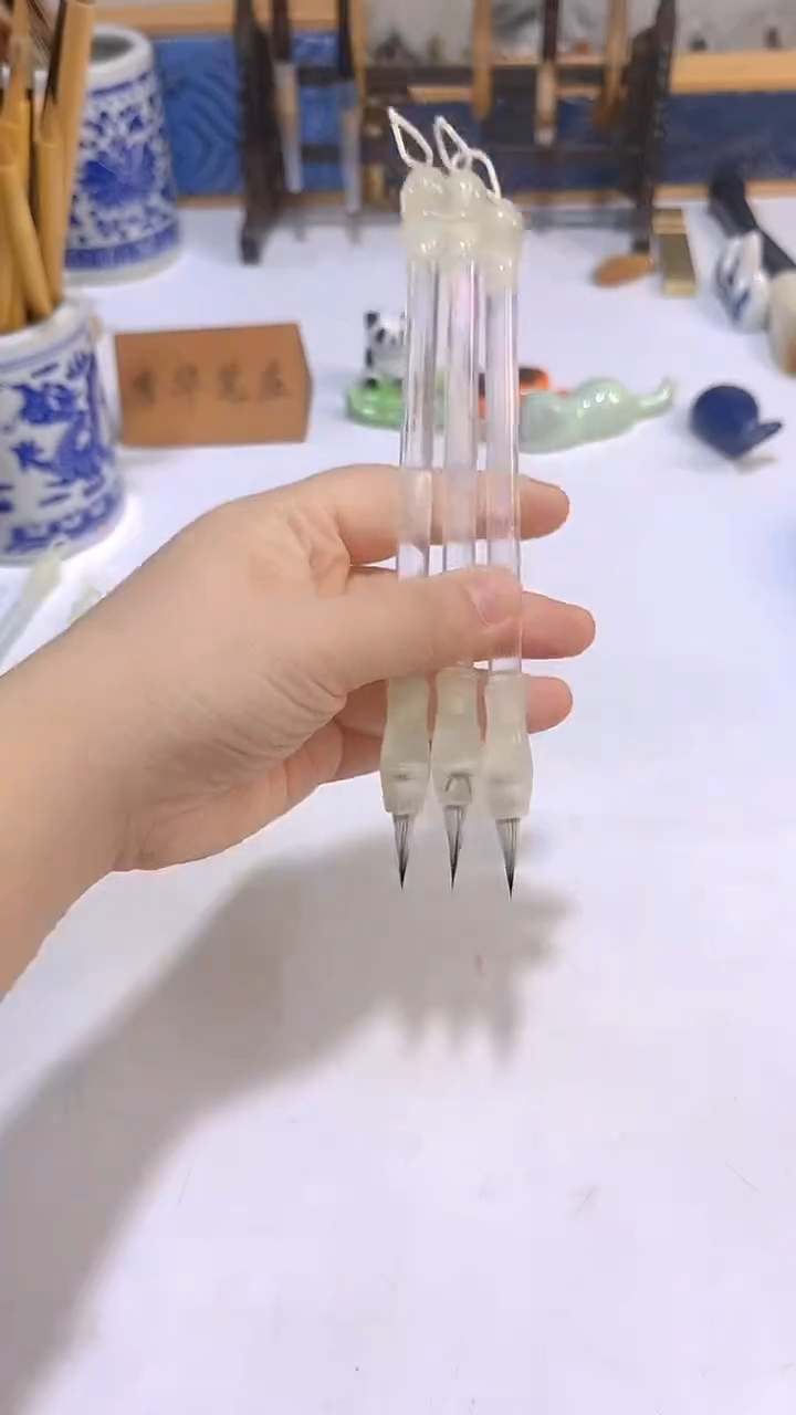 荧光短杆兼毫小楷毛笔3支