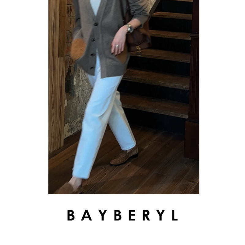 BAYBERYL老贝靴牛*本白九分抓毛百搭秋时尚牛仔裤NZK5I1107-10/19