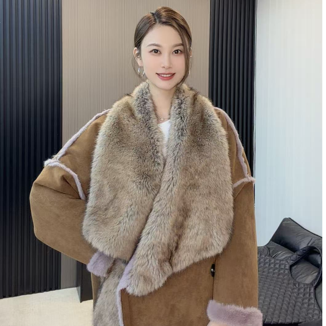 【欣欣严选原创设计】自带氛围感秋冬双面穿时尚慵懒保暖女装外套