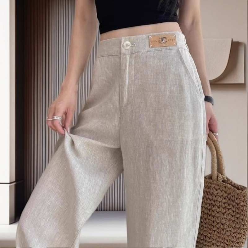 【雅岚女装】时尚洋气显瘦民族风宽松阔腿裤女新款夏季高腰薄款直筒