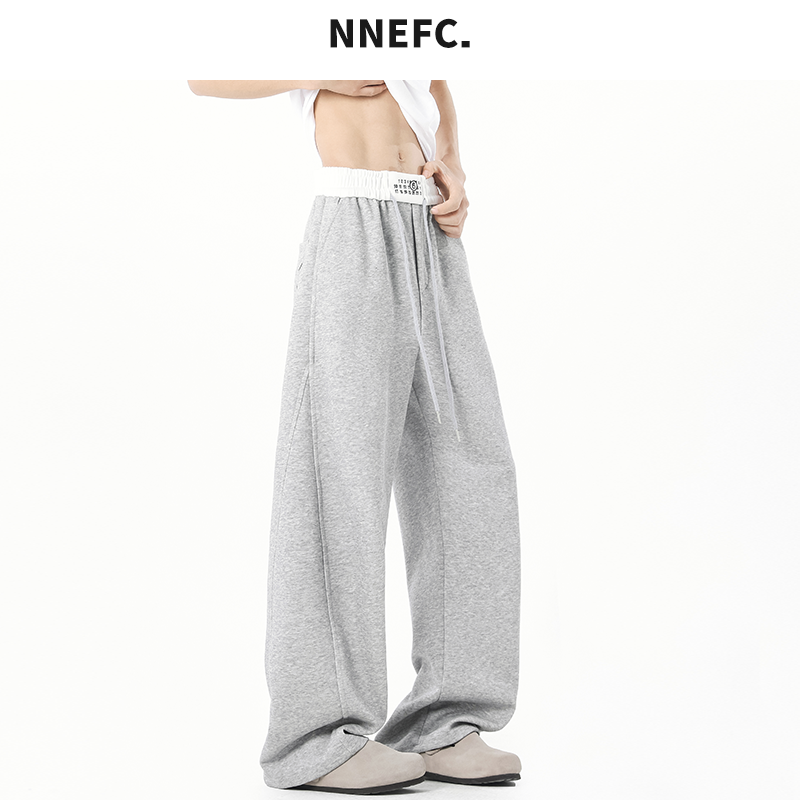 NNEFC马吉拉美式重磅弯刀卫裤男女春秋新款宽松直筒阔腿休闲卫裤