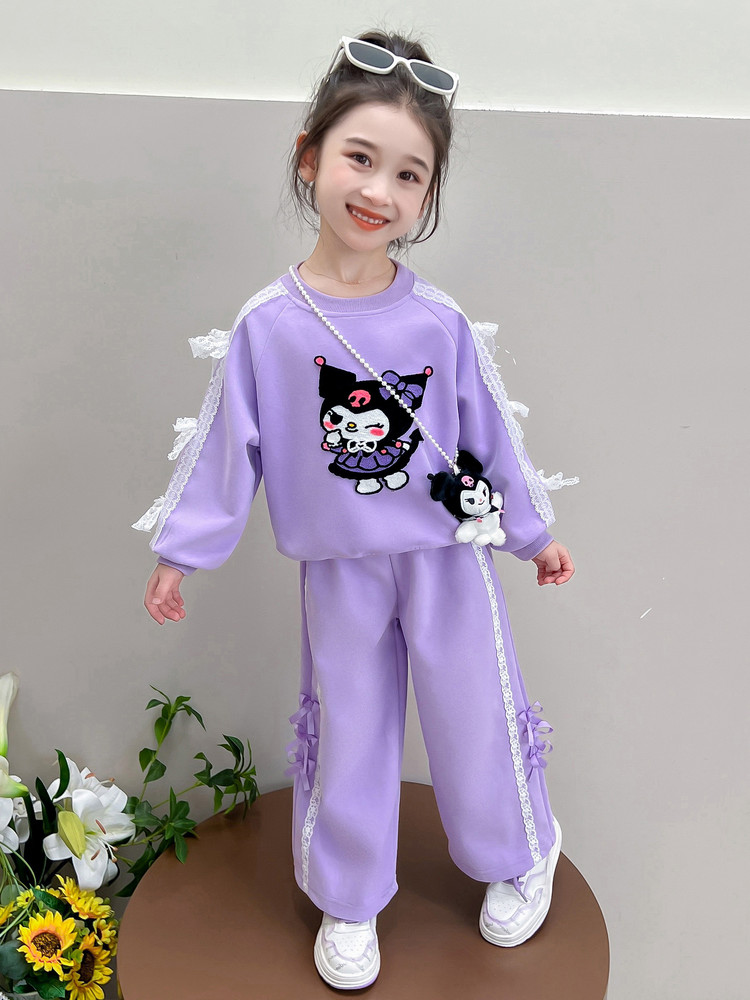 儿童库洛米卫衣套装女童2025春秋新款洋气库洛米两件套春装