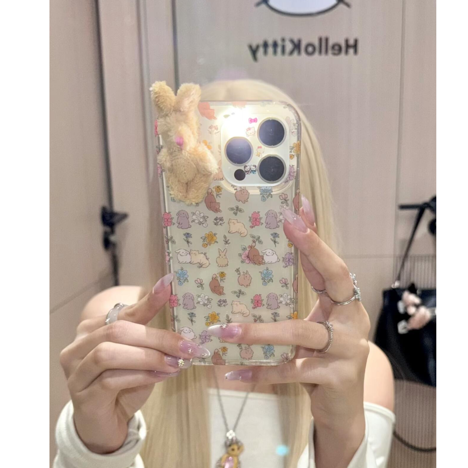 诚星泽卡通动物立体兔子适用苹果16promax手机壳15新款14/13/1211