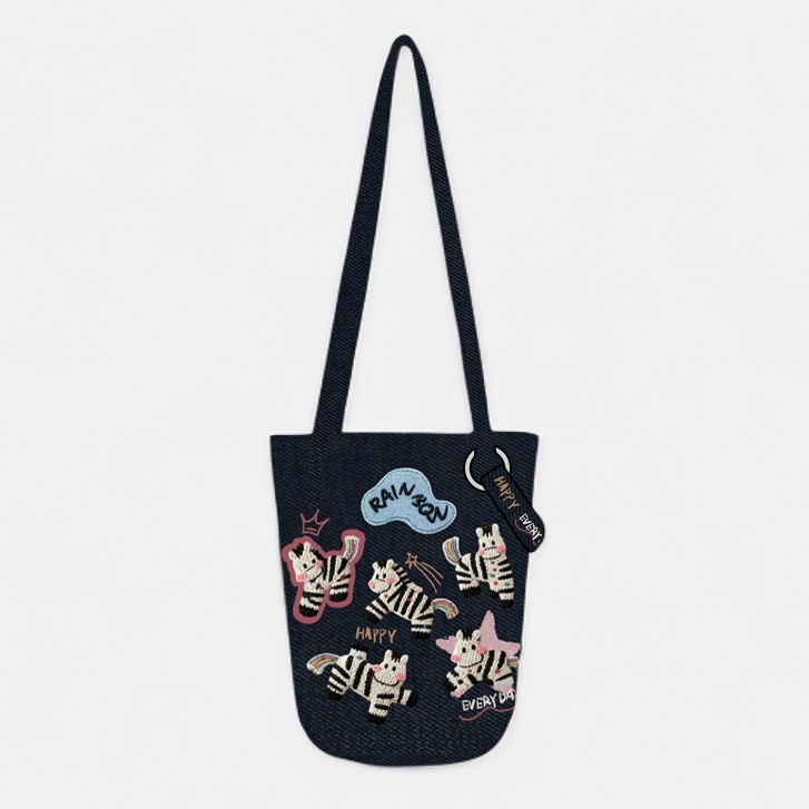 艺术鸭xYoky原创万针刺绣马水桶包通勤时尚大容量单肩斜跨包女包