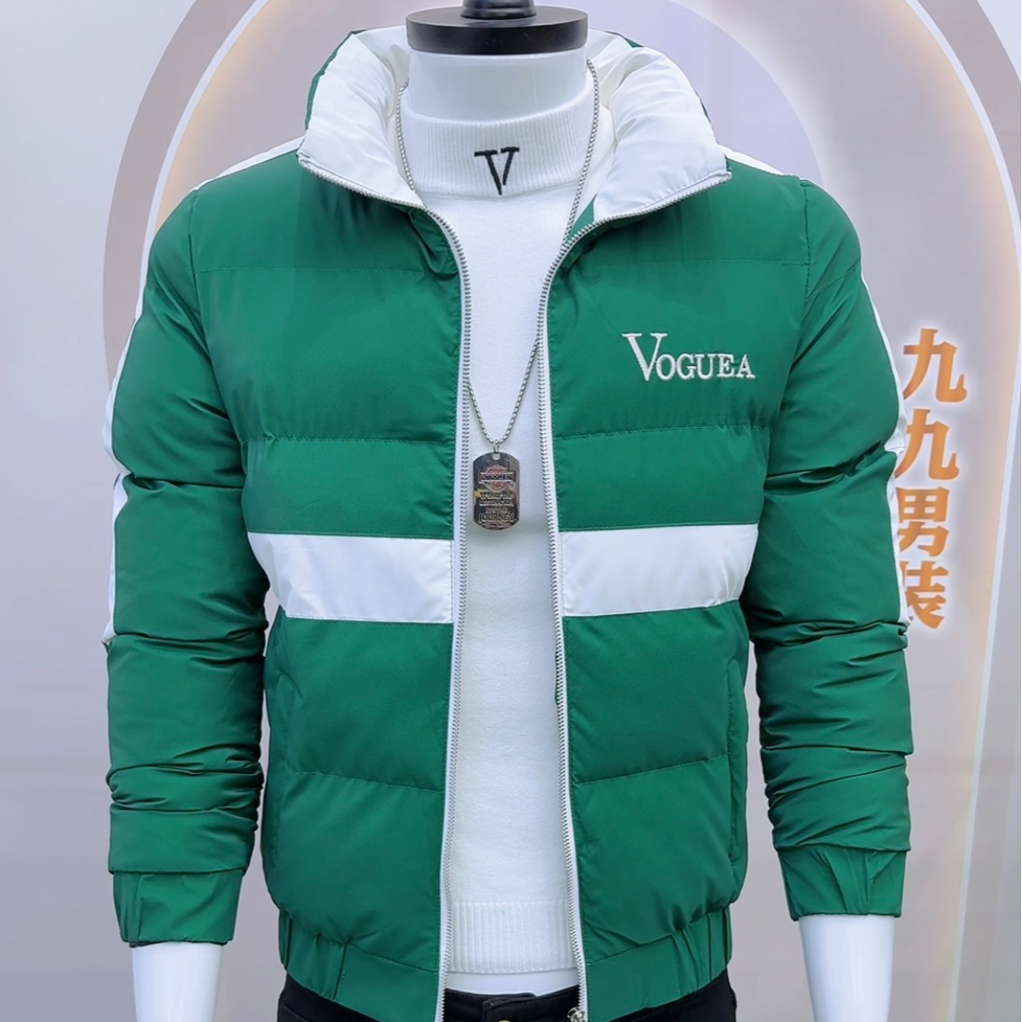 秋冬潮流男士帅气立领简约休闲加厚保暖气质百搭棉衣1939