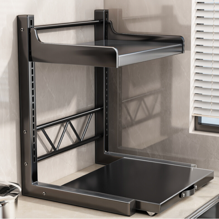 优勤微波炉置物架多功能厨房电器台面可抽拉烤箱电饭煲收纳架子