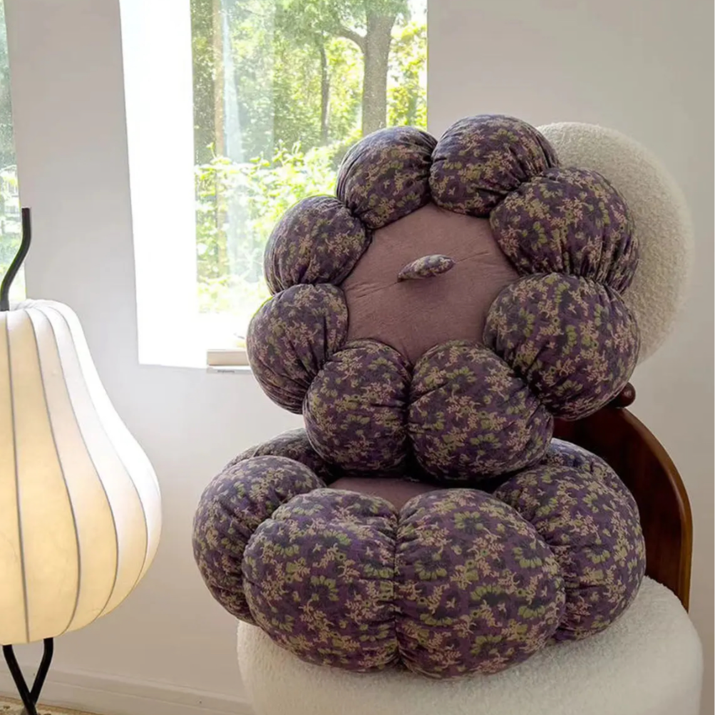 亲肤棉双层纱玩偶抱枕坐垫--小紫花南瓜 (中号)-2