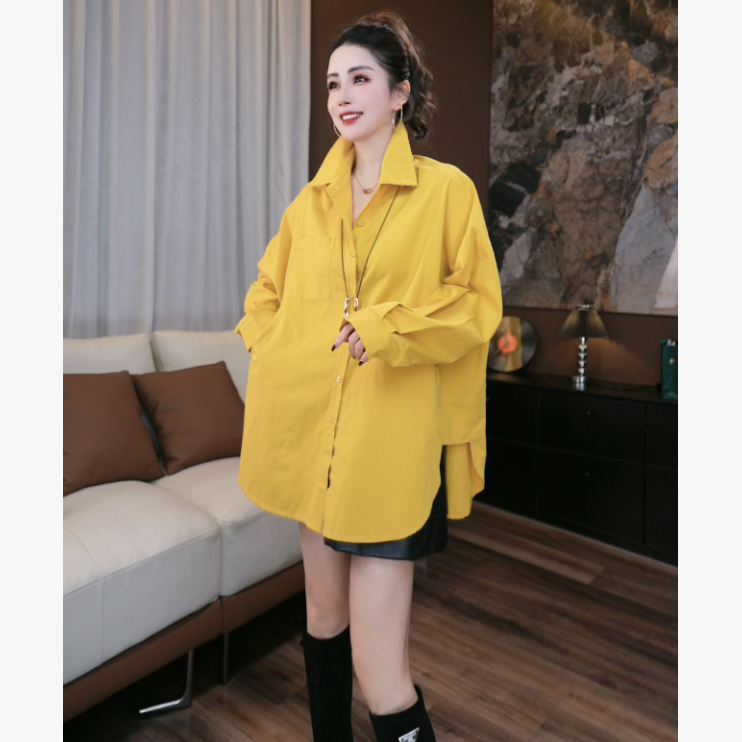 【鑫蕾】秋季新款衬衫百搭宽松纯色工装轻职气质衬衫29320