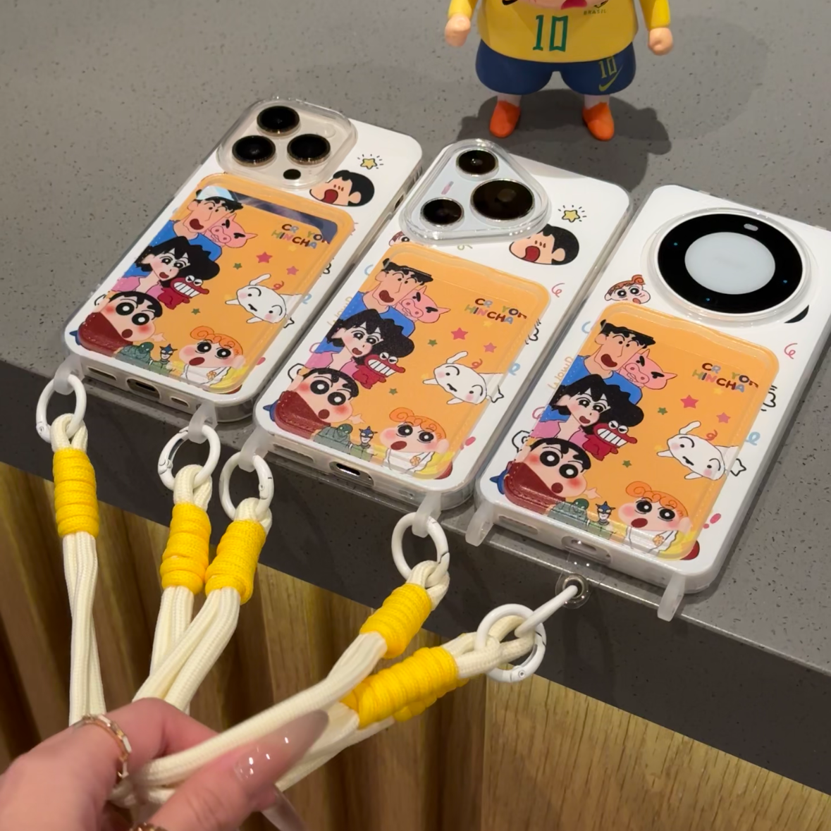 欧克里里小新一家挂绳适用苹果16卡包壳手机壳华为vivo小米oppo套