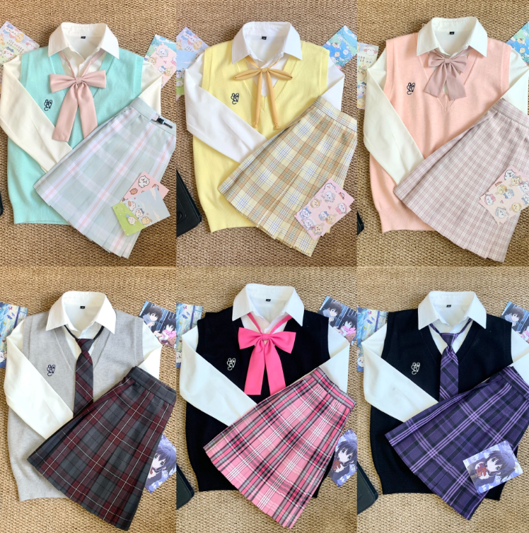 咪琦兔JK【套头马甲】原创刺绣马甲春秋季叠穿百搭学院风毛衣马甲