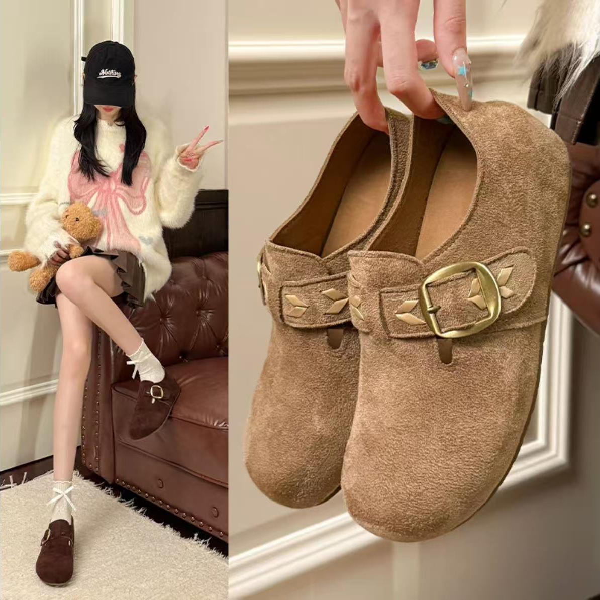 【现货+运费险】全包厚底勃肯鞋琥珀流光单鞋一脚蹬