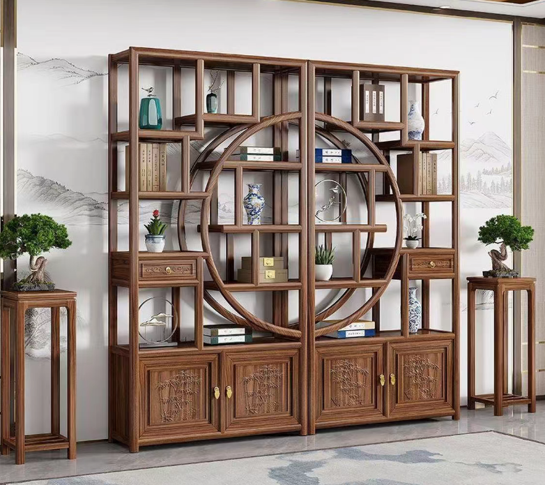 大团圆榫卯结构博古架新中式置物架