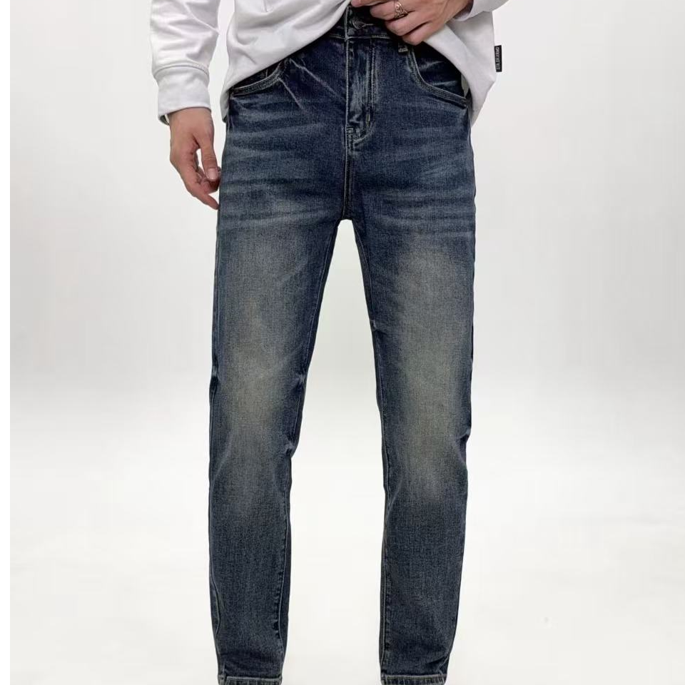 9707新款牛仔显瘦百搭秋款高品高弹小直筒牛仔裤
