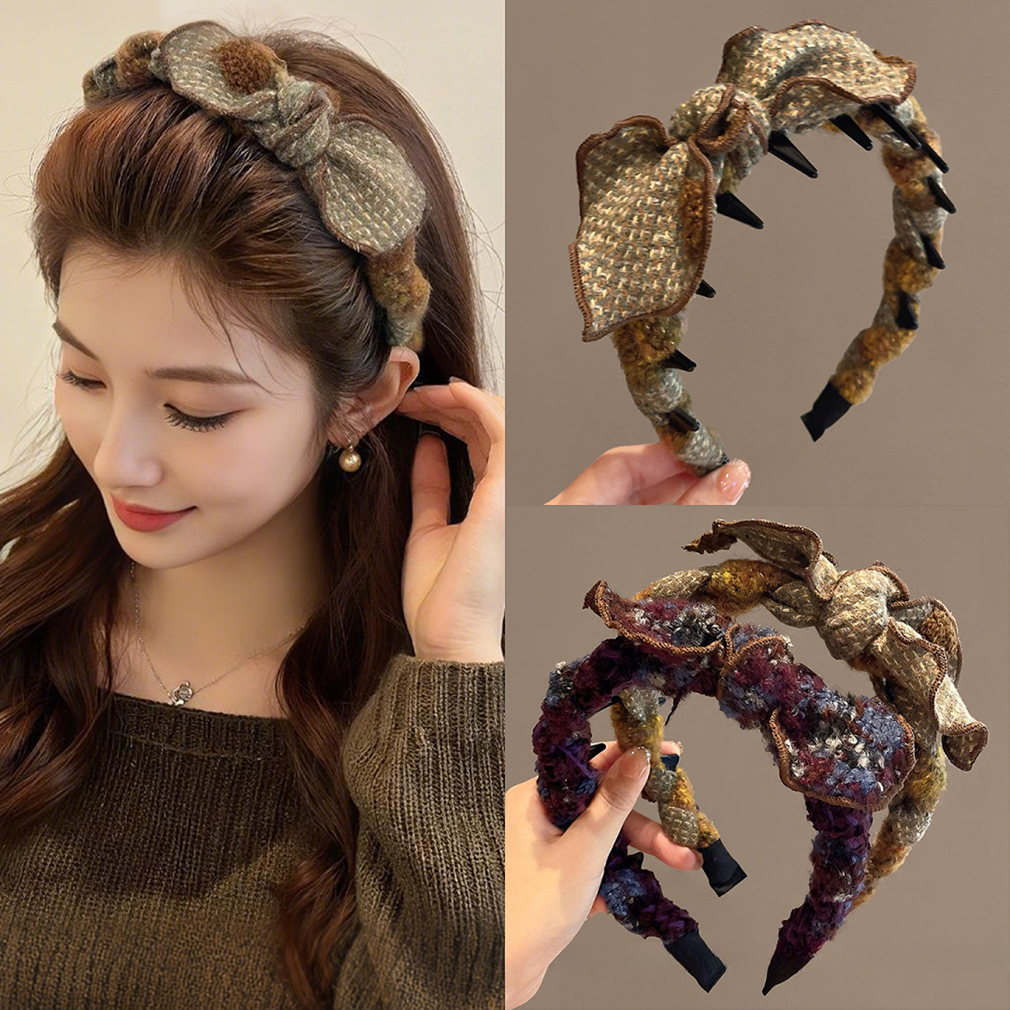 蝴蝶结高颅顶发箍女2025新款秋冬洗脸压发头箍日常外戴压发卡头饰