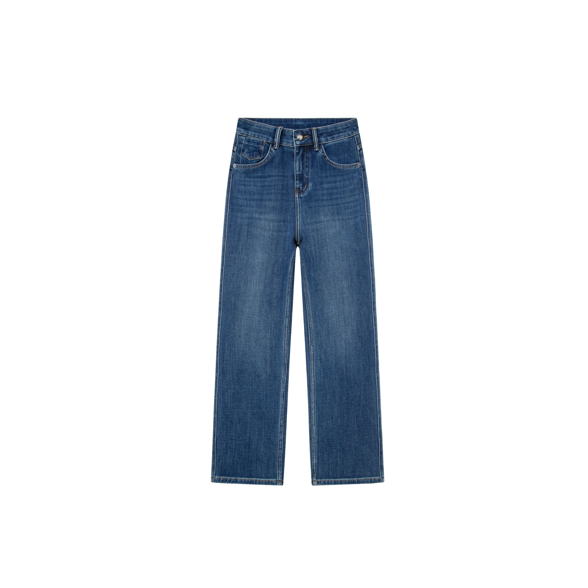 【早秋新品】• 柏林蓝 • 高定设计大牌定制完美弹窄版直筒牛仔裤女