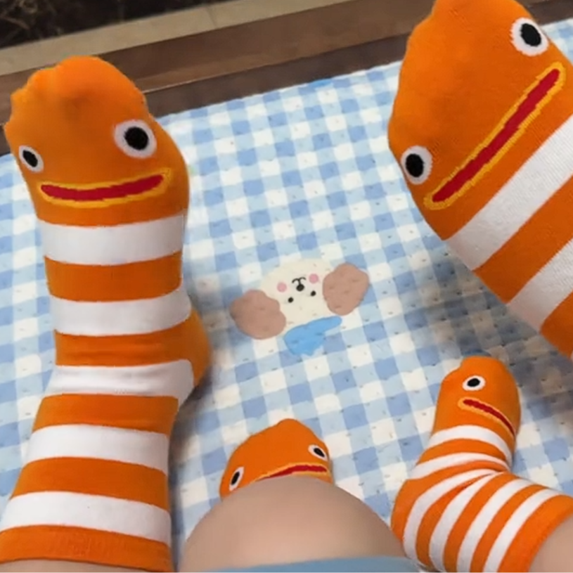 鳗鱼袜子亲子袜一家三口小丑鱼袜子春夏季2025年新款花园鳗鱼袜子