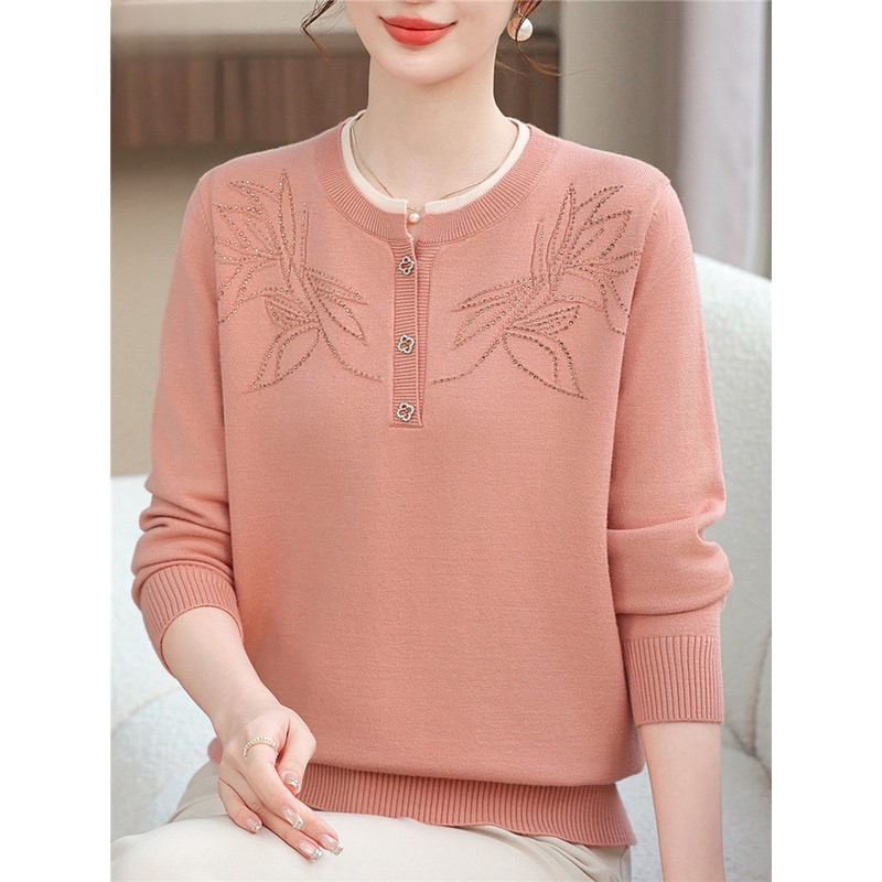 杜拉妮时尚妈妈秋装2025新款上衣洋气针织衫中老年气质打底衫毛衣