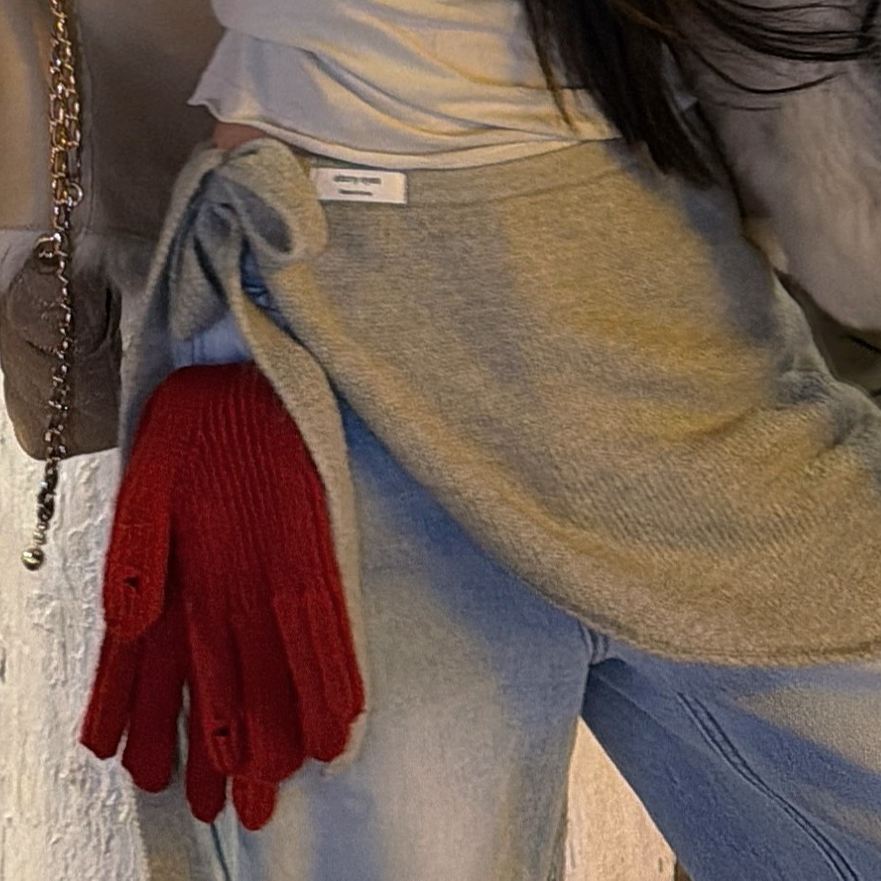 21DEGREES百搭毛织綁带屁帘