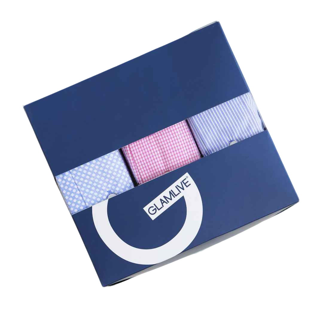 XL码三条装G•GLAMLIVE男纯棉居家宽松男士短裤睡裤条纹男士阿罗裤