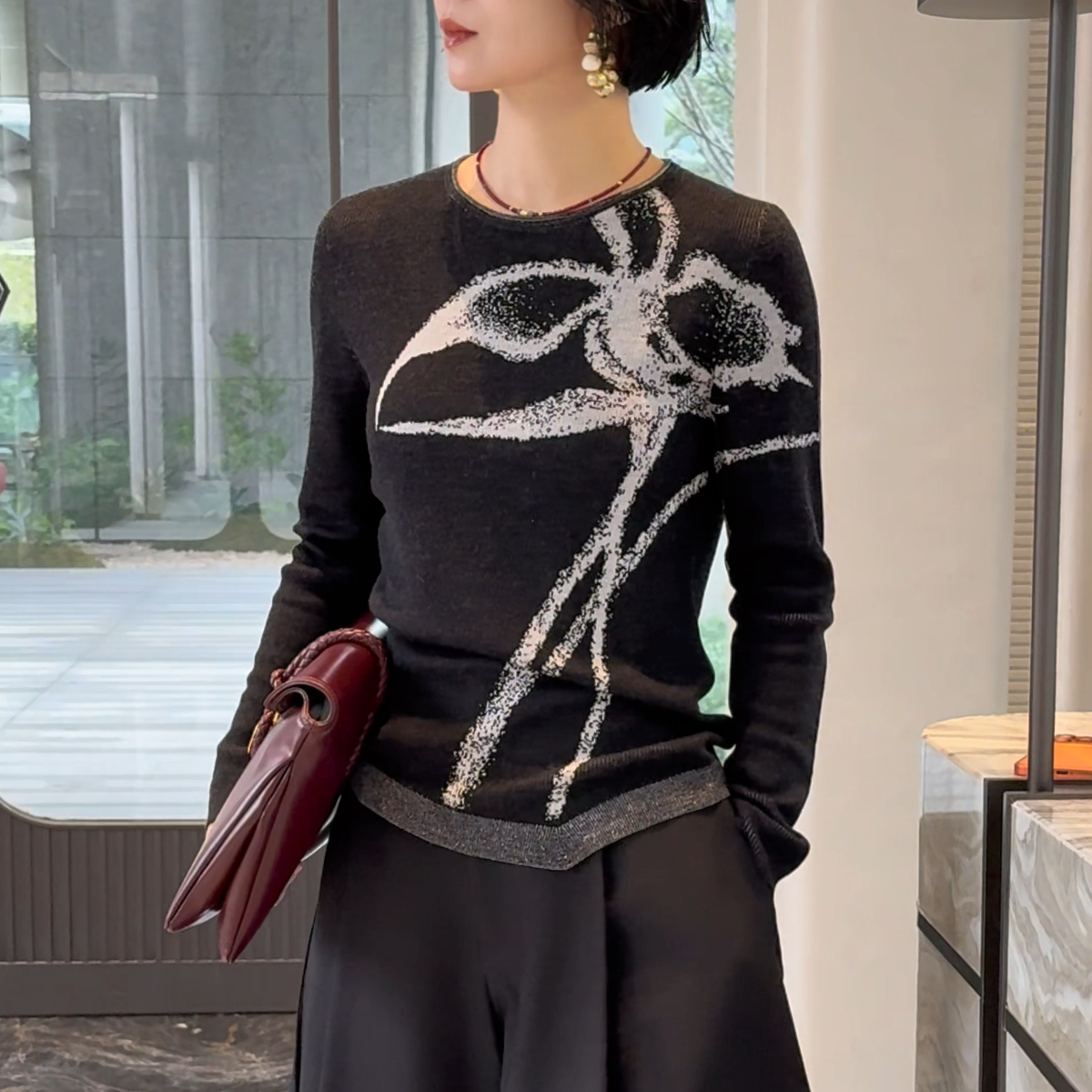 【冬姐自主品牌】VOR 【100%绵羊毛】针织衫 V25300539