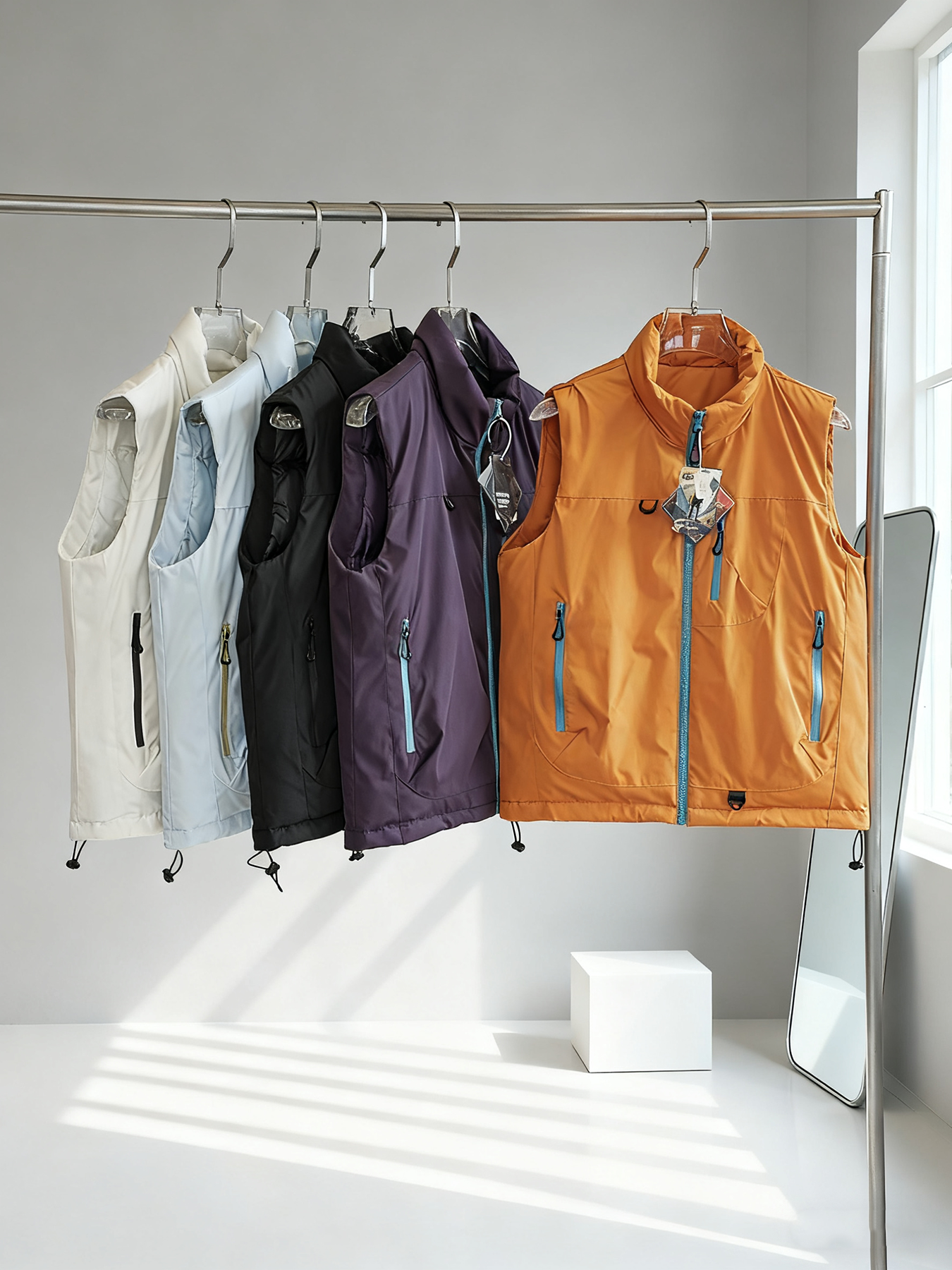 秋冬保暖户外情侣山系机能工装加厚保暖撞色棉马甲夹无袖棉衣坎肩