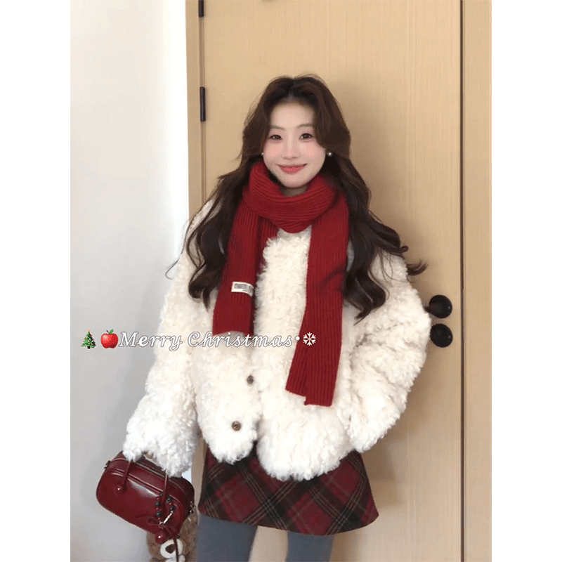 2025长袖上衣韩系白色宽松外套开衫内搭针织衫毛衣修身显瘦半身裙