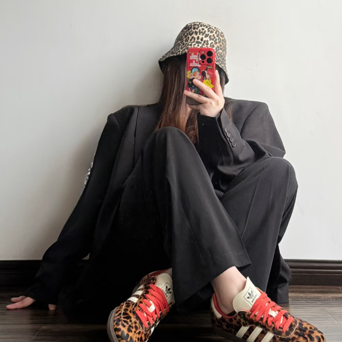 adidas/阿迪达斯SAMBA OG时尚潮流经典豹纹运动德训「T头鞋」JI2734