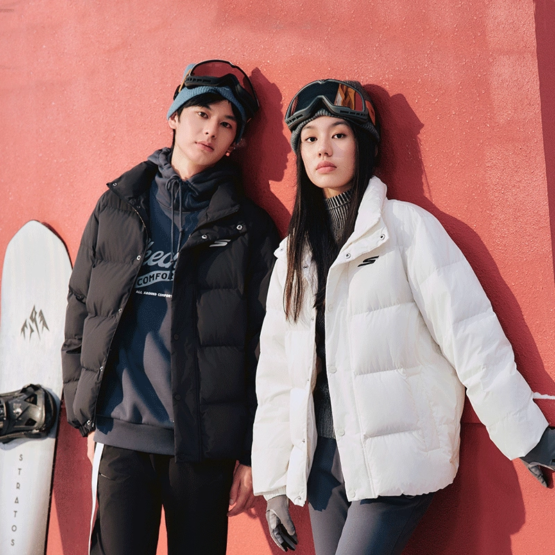 Skechers斯凯奇休闲立领羽绒服男女同款秋新款舒适保暖防泼水上衣