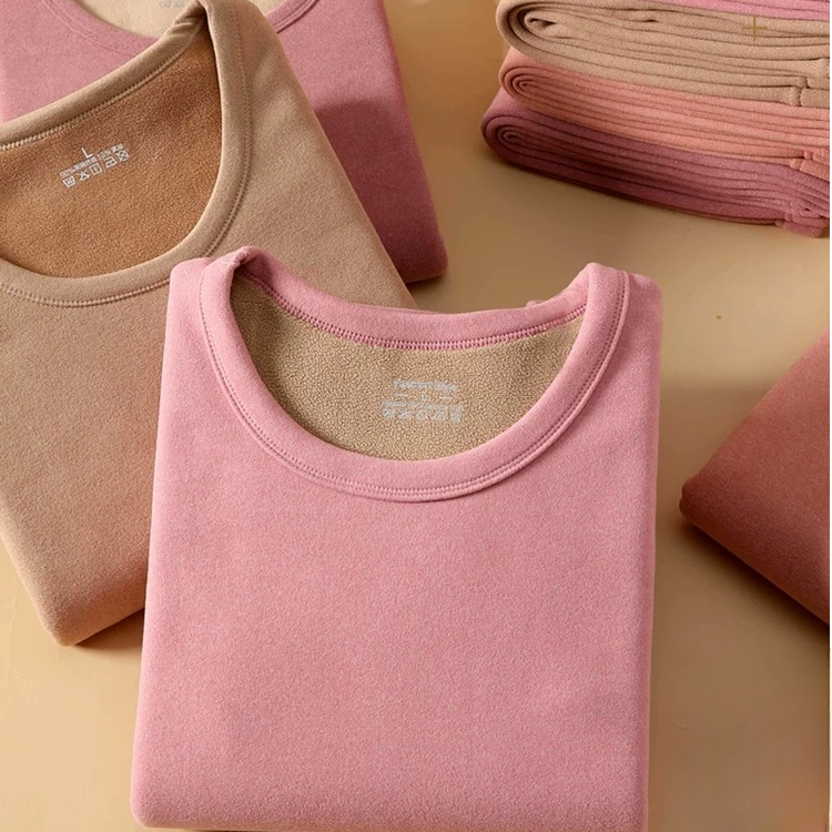 8910秋衣秋裤女套装加绒加厚德一体羊糕绒保暖内衣套装打底冬季