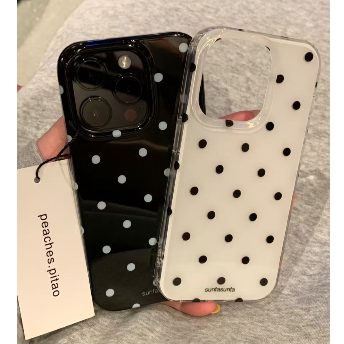 诚星泽英文波点适用苹果16新手机壳OPPO华为小米VIVO一加软女防摔