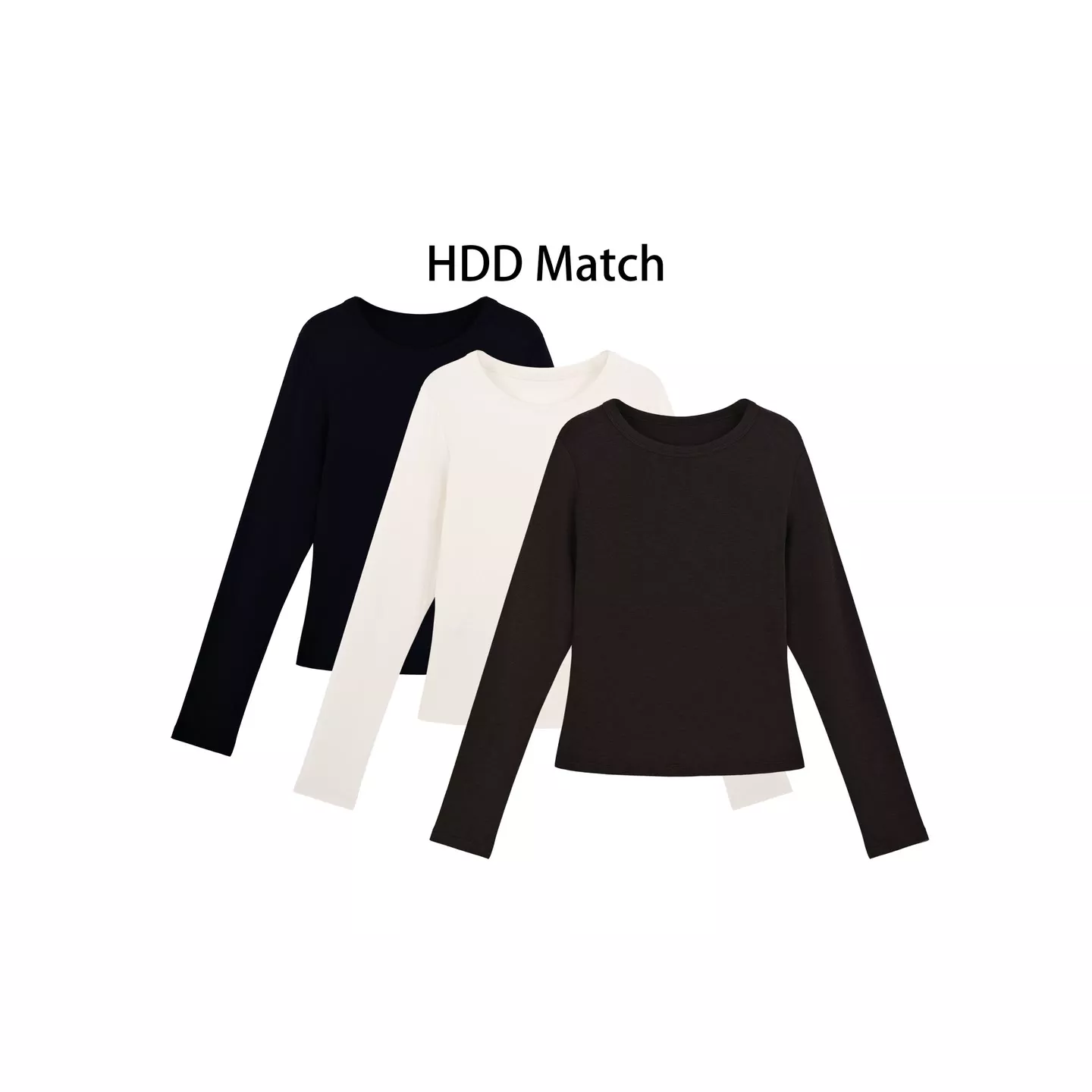 HDD- "简约必备" 天丝+棉 秋季简约品质长袖女款打底T恤 Y8475