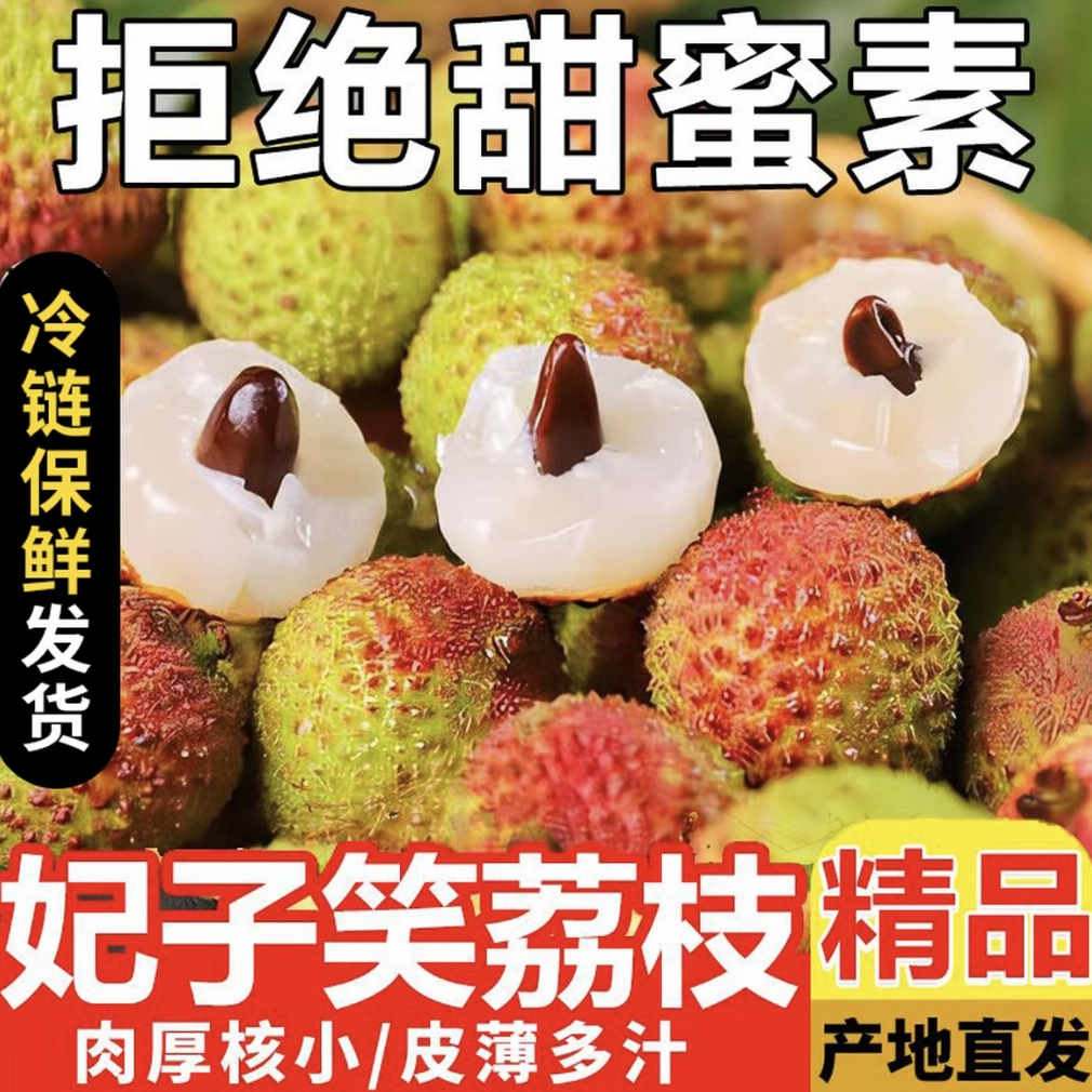 广西浦北妃子笑荔枝 中大果到手5斤 顺丰京东包邮