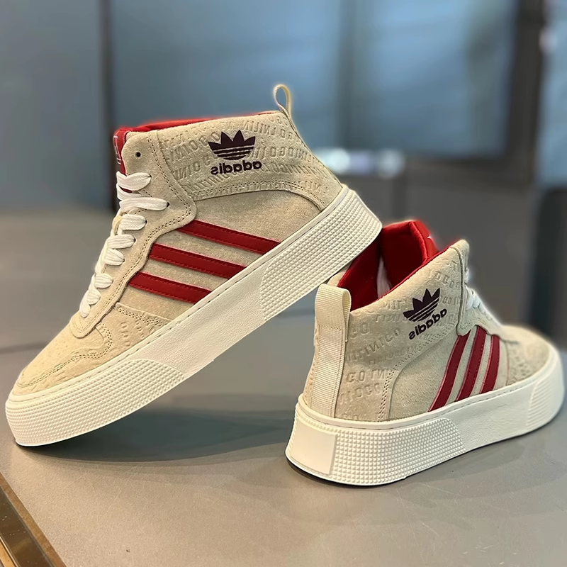 【香港ktfunny&Shoes官方正品】三道杠板鞋男休闲鞋高帮运动休闲鞋