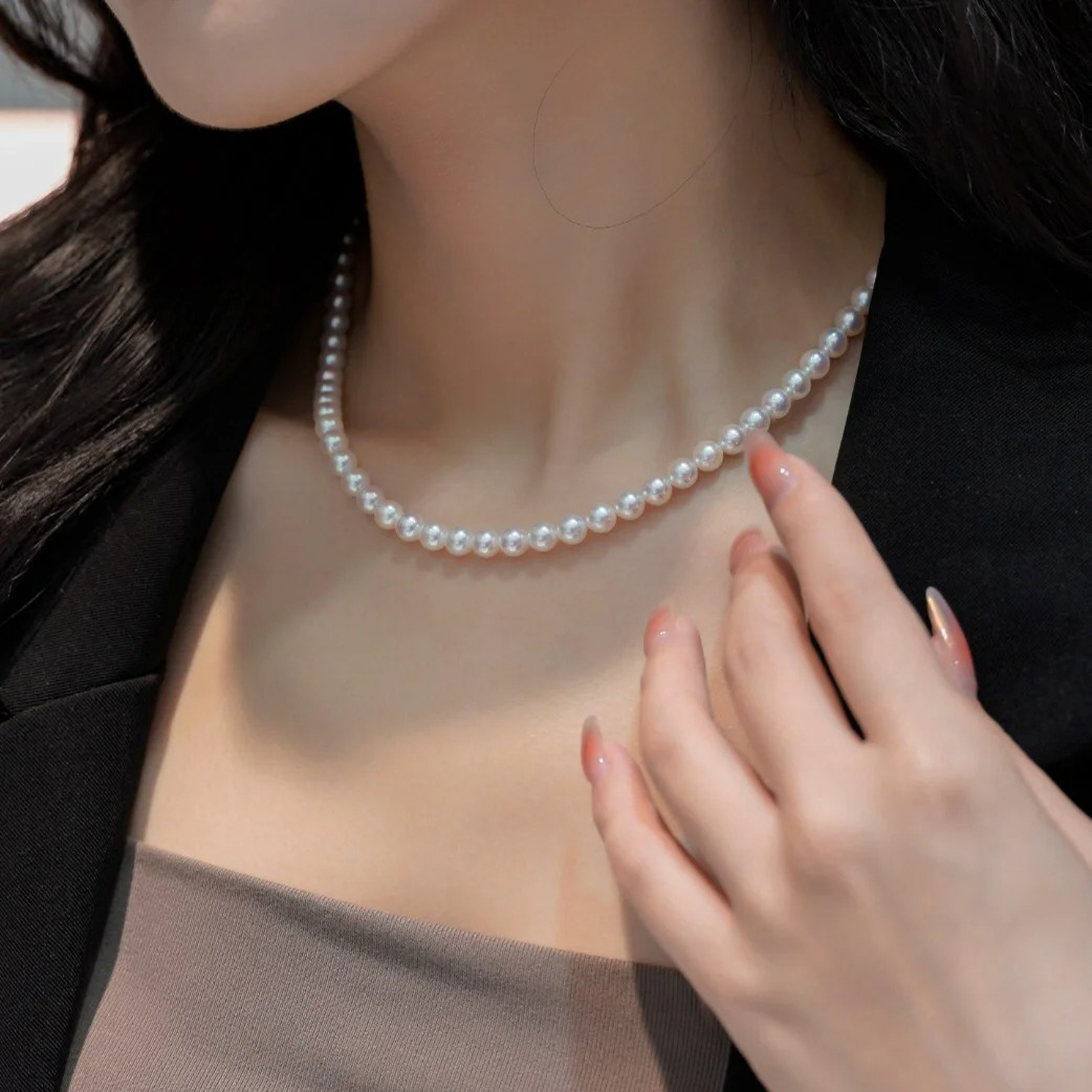 2-3mm珍珠项链正宗淡水珍珠项链纯天然真品强光小米珠项链白色女
