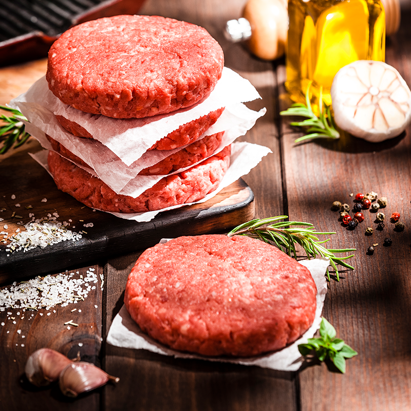 沣瑞食品澳洲和牛牛肉饼每片50g*12片早餐儿童肉饼汉堡