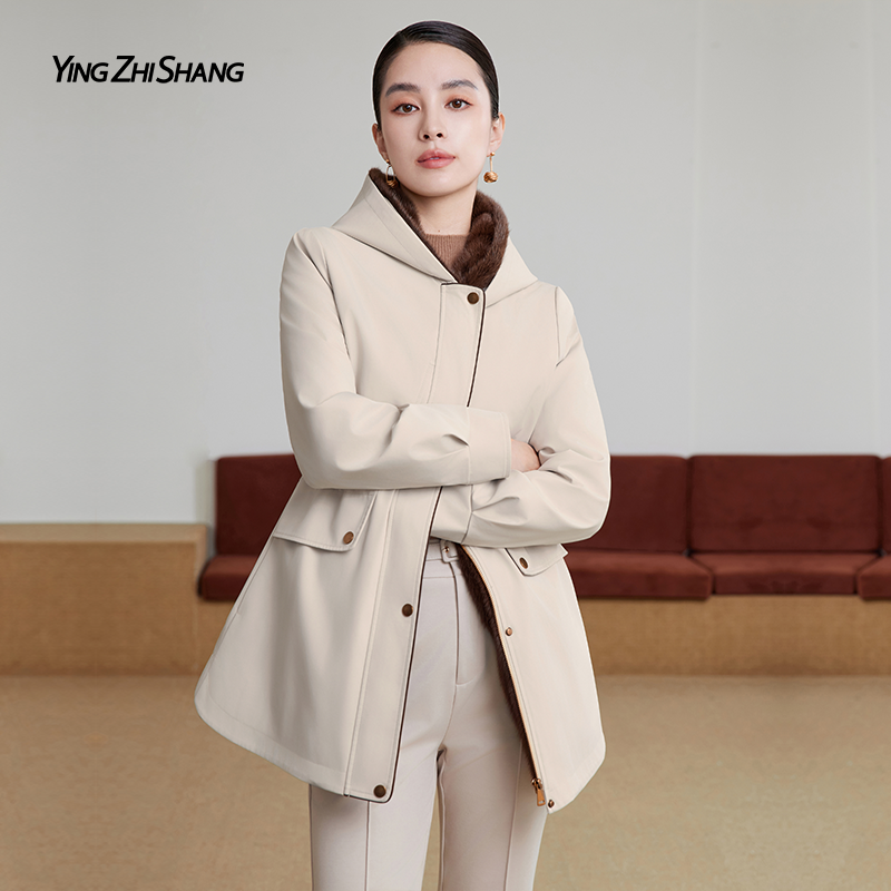 赢智尚一衣两穿水貂内胆派克服可拆卸抗风锁温超藏肉外套ZT00003