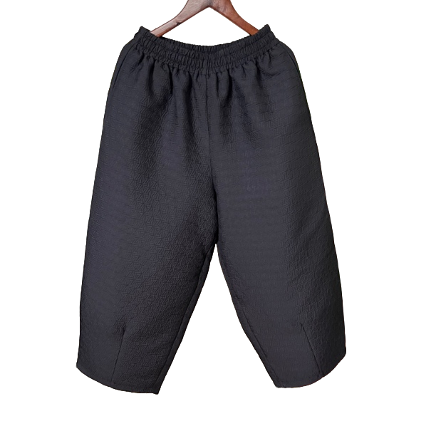 【佳佳】109棉裤新款提花裤子花包裤舒适休闲秋冬加厚时尚百搭黑色