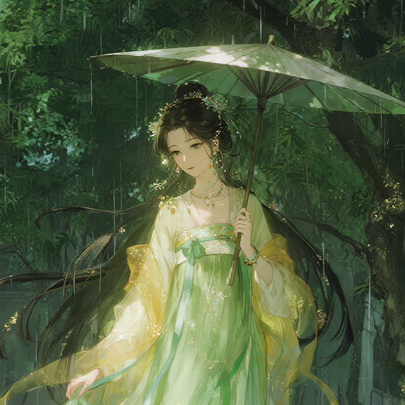 江南雨·闺中遇/微喷半生熟长卷宣纸