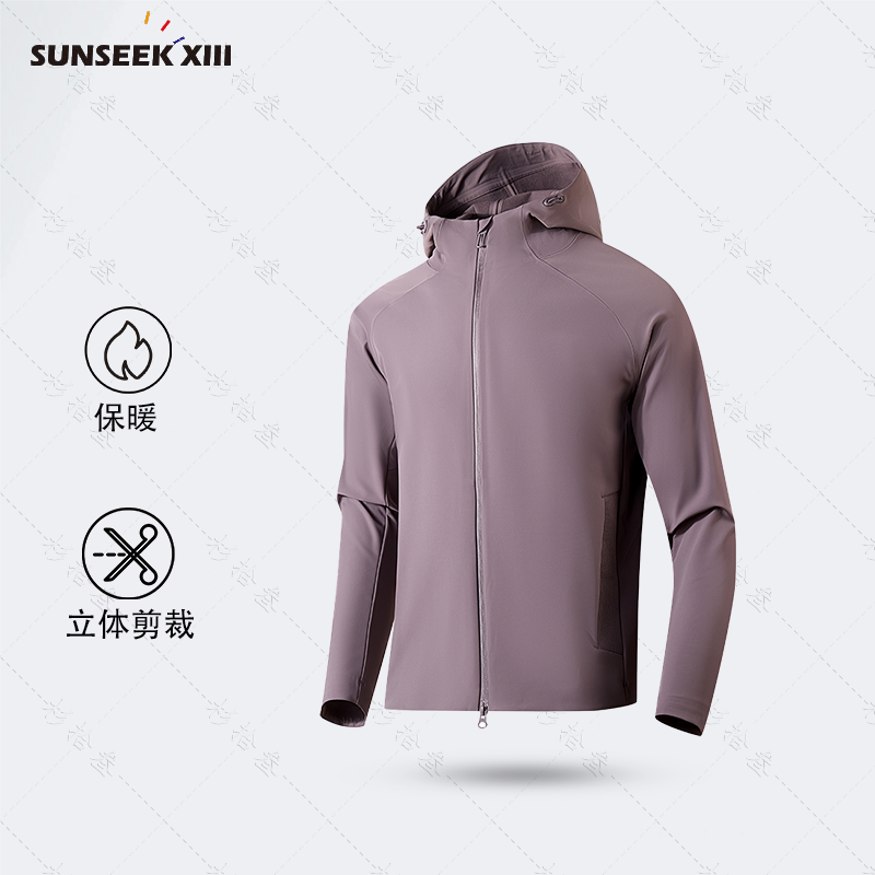 暖而有型】秋冬加绒保暖防寒软壳冲锋衣户外休闲运动夹克77781