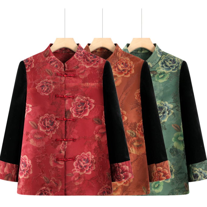 奶奶秋装外套中老年人妈妈唐装老太太秋冬衣服加厚2025新款
