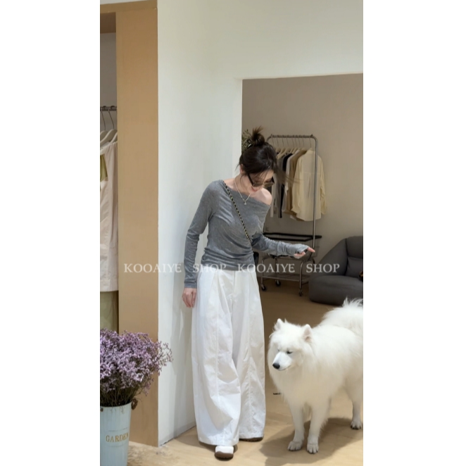 【心机面膜T】早秋新款韩系休闲显瘦气质设计款上衣(摩擦多会起球)