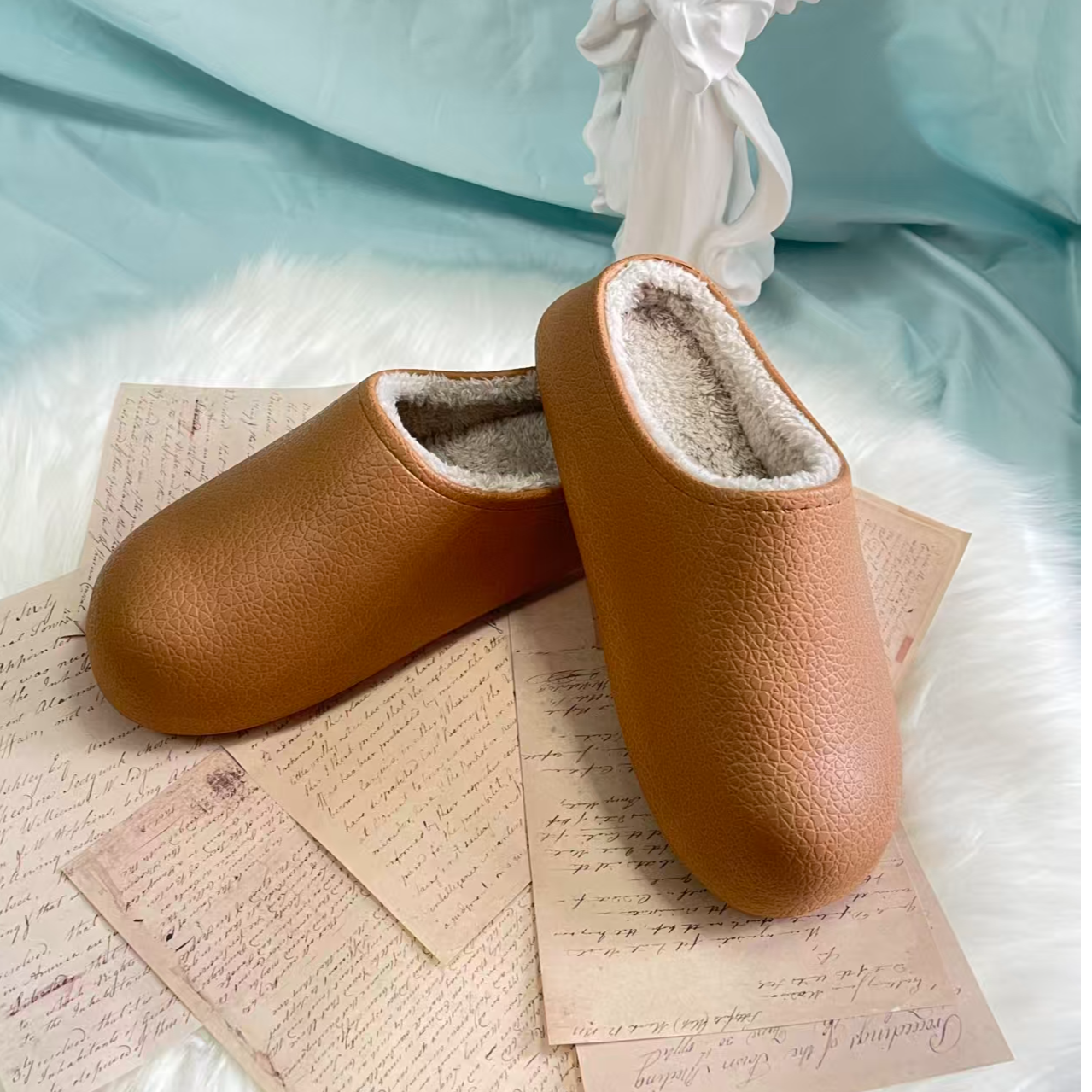 勃肯棉拖冬季新款包头休闲女居家防滑防水棉拖鞋男外穿保暖踩屎感