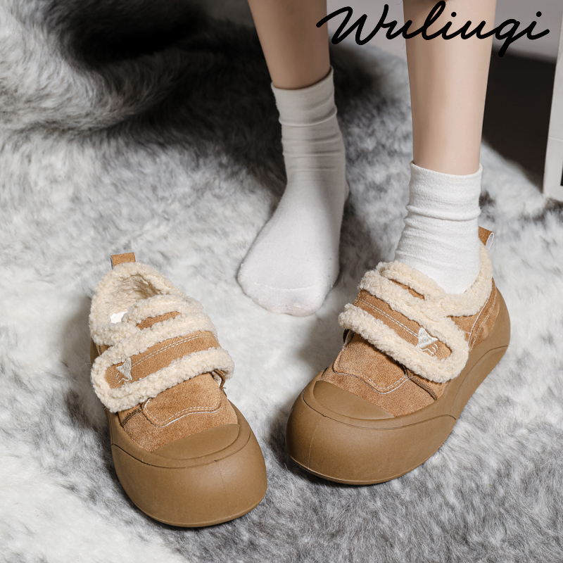 巫六七平底鞋子女鞋2025秋冬加绒保暖防滑鞋子女款爆款2025新款